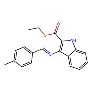 3-(((4-Methylphenyl)methylene)amino)-1H-indole-2-carboxylic acid, ethyl ester structure
