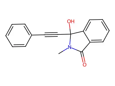 3-Hydroxy-2-methyl-3-(2-phenylethynyl)-1-isoindolinone structure
