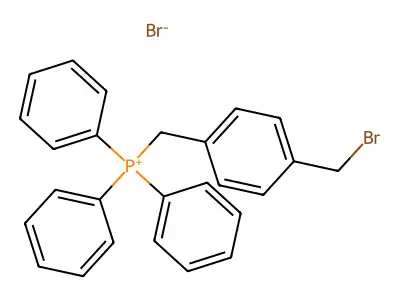 ((4-(Bromomethyl)phenyl)methyl)(triphenyl)phosphanium bromide structure