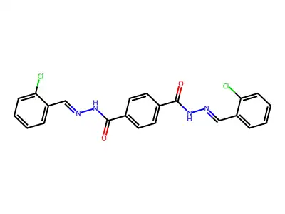 1-N,4-N-bis[(E)-(2-chlorophenyl)methylideneamino]benzene-1,4-dicarboxamide structure