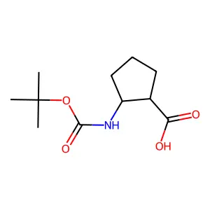 (1R,2S)-2-(tert-Butoxycarbonylamino)cyclopentanecarboxylic acid structure