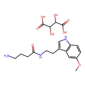 Butyramide, 4-amino-N-(2-(5-methoxy-3-indolyl)ethyl)-, tartrate (1:1) structure