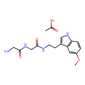 Acetamide, 2-(2-aminoacetamido)-N-(2-(5-methoxyindol-3-yl)ethyl)-, monoacetate structure