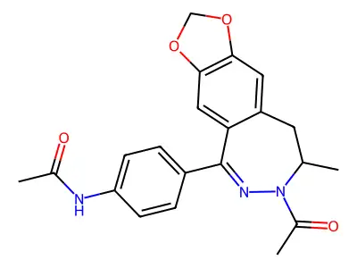 1-(4-Acetylaminophenyl)-3-acetyl-4-methyl-7,8-methylenedioxy-3,4-dihydro-5H-2,3-benzodiazepine structure