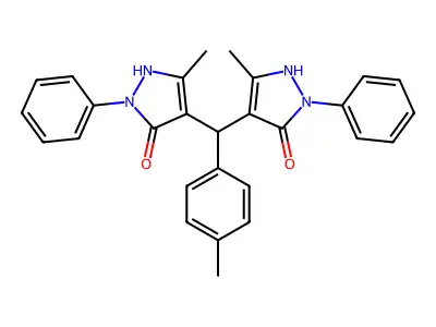 1H-Pyrazol-5-ol, 4,4'-[(4-methylphenyl)methylene]bis[3-methyl-1-phenyl- structure