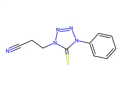 4,5-Dihydro-4-phenyl-5-thioxo-1H-tetrazole-1-propanenitrile structure