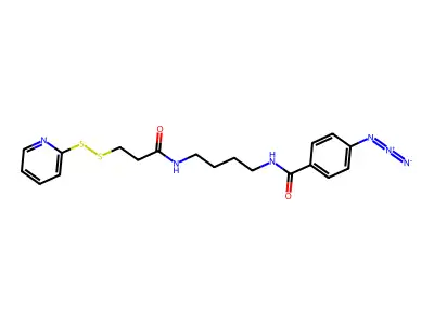 N-(4-(4-Azidobenzamido)butyl)-3-(2'-pyridyldithio)propionamide structure