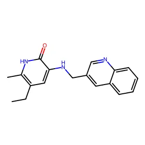 5-ethyl-6-methyl-3-(3-quinolylmethylamino)-1H-pyridin-2-one structure