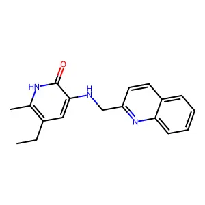 2(1H)-Pyridinone, 5-ethyl-6-methyl-3-((2-quinolinylmethyl)amino)- structure