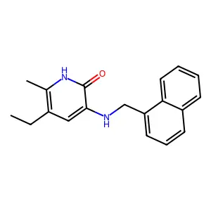 2(1H)-Pyridinone, 5-ethyl-6-methyl-3-((1-naphthalenylmethyl)amino)- structure