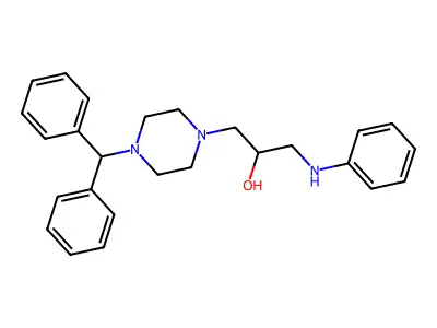 1-Piperazineethanol, 4-(diphenylmethyl)-alpha-((phenylamino)methyl)- structure