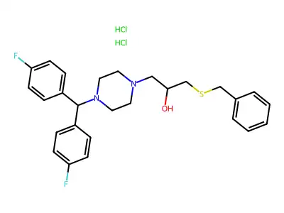 1-(Bis(4-fluorophenyl)methyl)-4-(2-hydroxy-3-phenylmethylthiopropyl)piperazine dihydrochloride structure