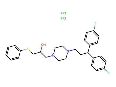 1-(3,3-Bis(4-fluorophenyl)propyl)-4-(2-hydroxy-3-phenylthiopropyl)piperazine dihydrochloride structure