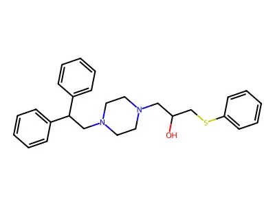 1-Piperazineethanol, 4-(2,2-diphenylethyl)-alpha-((phenylthio)methyl)- structure