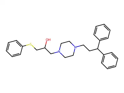 1-Piperazineethanol, 4-(3,3-diphenylpropyl)-alpha-((phenylthio)methyl)- structure