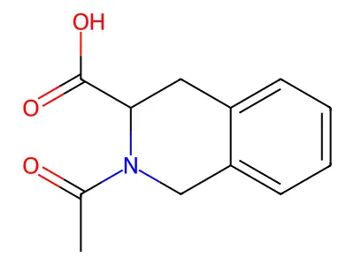(3S)-2-acetyl-1,2,3,4-tetrahydroisoquinoline-3-carboxylic acid structure