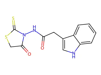 Rhodanine, 3-indolylacetylamino- structure