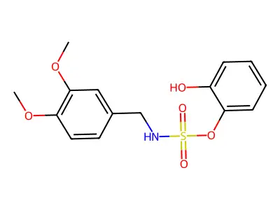 N-(3,4-dimethoxybenzyl)2-hydroxyphenylsulfamate structure