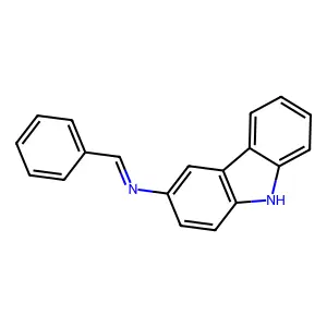 9H-Carbazol-3-amine, N-(phenylmethylene)- structure