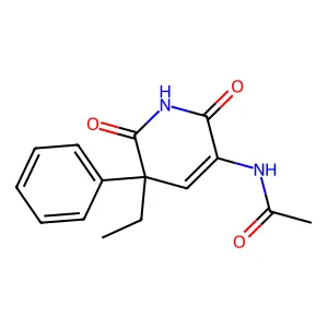 Acetamide, N-(1,2,5,6-tetrahydro-2,6-dioxo-5-ethyl-5-phenyl-3-pyridinyl)- structure