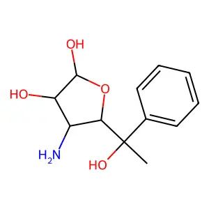 3-amino-5-C-phenylaltrofuranose structure