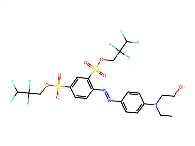1,3-Benzenedisulfonic acid, 4-[2-[4-[ethyl(2-hydroxyethyl)amino]phenyl]diazenyl]-, 1,3-bis(2,2,3,3-tetrafluoropropyl) ester structure