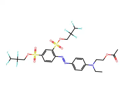 1,3-Benzenedisulfonic acid, 4-[2-[4-[[2-(acetyloxy)ethyl]ethylamino]phenyl]diazenyl]-, 1,3-bis(2,2,3,3-tetrafluoropropyl) ester structure