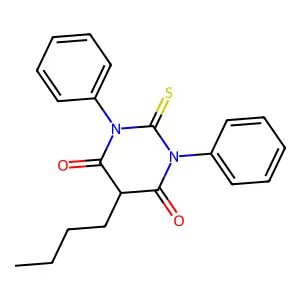 Barbituric acid, 5-butyl-1,3-diphenyl-2-thio- structure