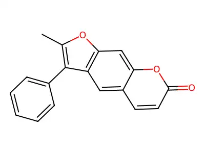 2-methyl-3-phenyl-7H-furo[3,2-g]chromen-7-one structure