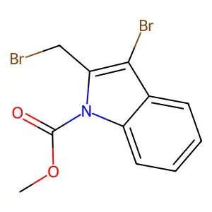 1H-Indole-1-carboxylic acid, 3-bromo-2-(bromomethyl)-, methyl ester structure