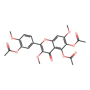 Flavone, 3',5,6-trihydroxy-3,4',7-trimethoxy-, triacetate structure