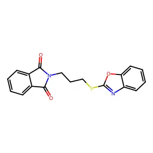 2-[3-(1,3-Benzoxazol-2-ylsulfanyl)propyl]isoindole-1,3-dione structure
