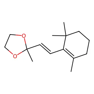 2-Methyl-2-[2-(2,6,6-trimethylcyclohexen-1-yl)ethenyl]-1,3-dioxolane structure