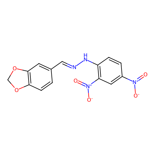 1,3-Benzodioxole-5-carboxaldehyde, (2,4-dinitrophenyl)hydrazone structure