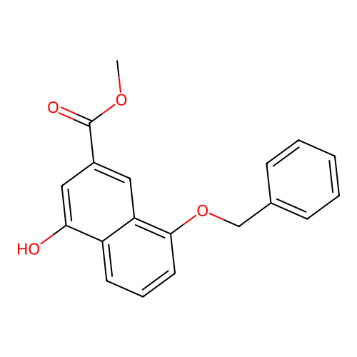 2-Naphthalenecarboxylic acid, 4-hydroxy-8-(phenylmethoxy)-, methyl ester structure