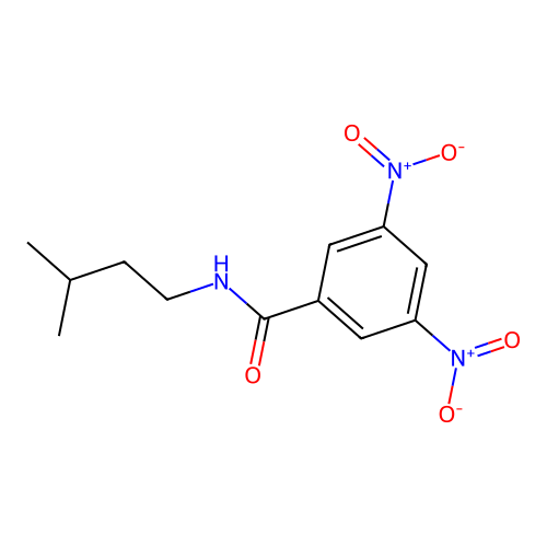N-(3-methylbutyl)-3,5-dinitrobenzamide structure