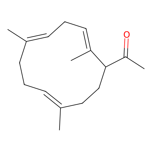 1-[(2E,5E,9E)-2,6,10-trimethylcyclododeca-2,5,9-trien-1-yl]ethanone structure