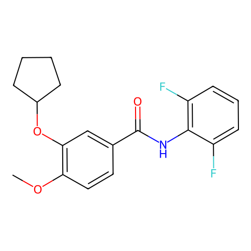 3-(cyclopentyloxy)-N-(2,6-difluorophenyl)-4-methoxybenzamide structure
