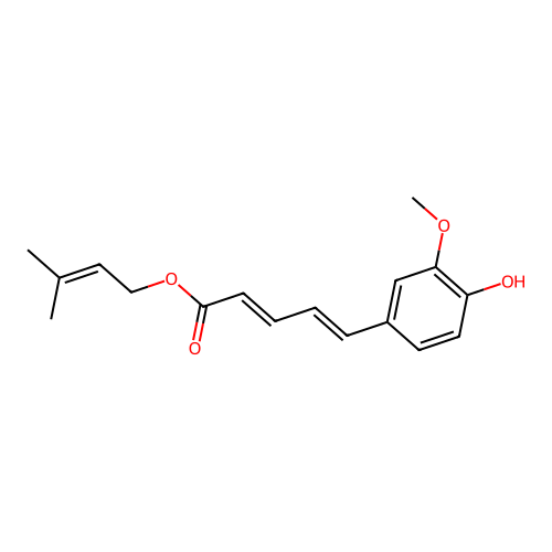 2,4-Pentadienoic acid, 5-(4-hydroxy-3-methoxyphenyl)-, 3-methyl-2-butenyl ester structure