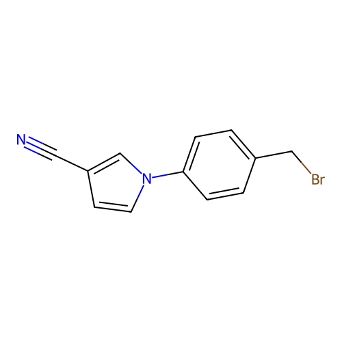 1-[4-(Bromomethyl)phenyl]pyrrole-3-carbonitrile structure