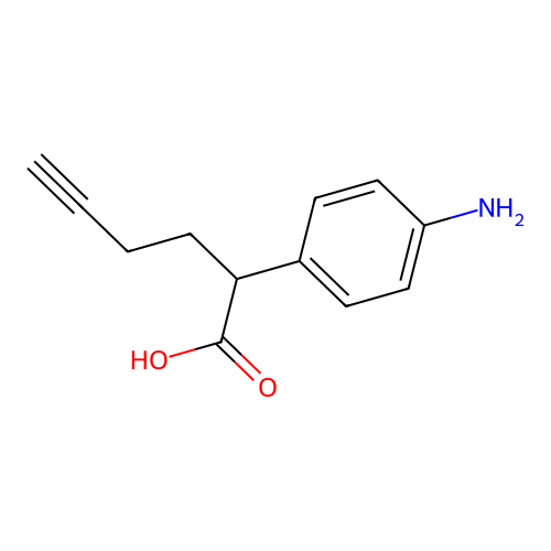 2-(4-Aminophenyl)hex-5-ynoic acid structure