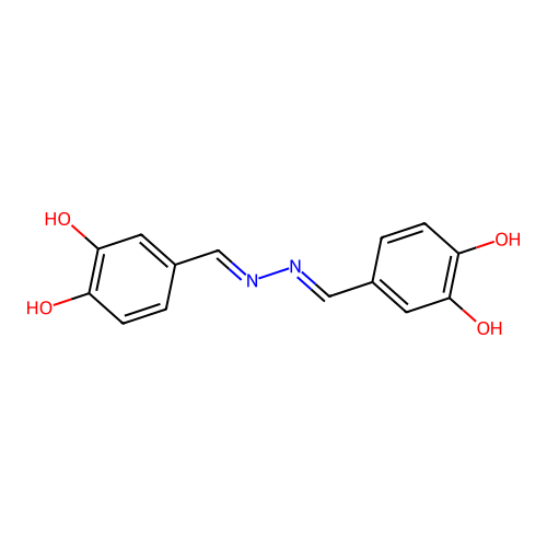 4-[[(3,4-Dihydroxyphenyl)methylidenehydrazinylidene]methyl]benzene-1,2-diol structure