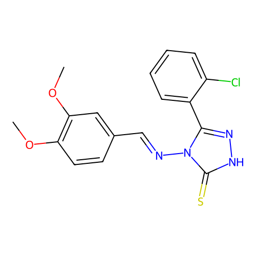 5-(2-Chlorophenyl)-4-((3,4-dimethoxybenzylidene)amino)-4H-1,2,4-triazole-3-thiol structure