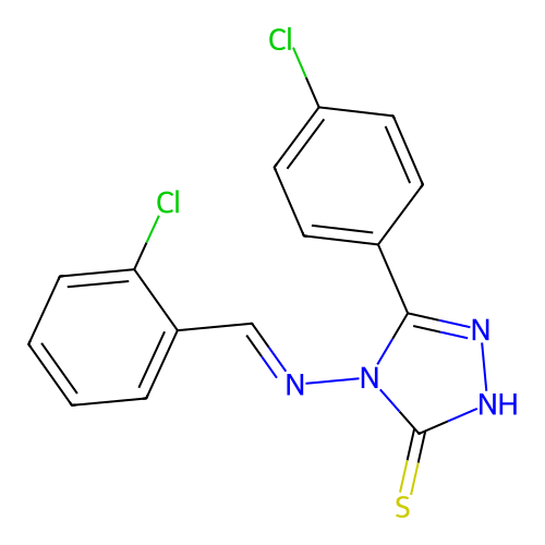 4-((2-Chlorobenzylidene)amino)-5-(4-chlorophenyl)-4H-1,2,4-triazole-3-thiol structure