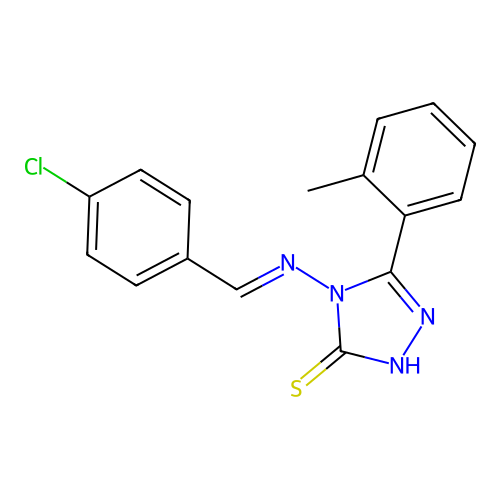 4-((4-Chlorobenzylidene)amino)-5-(2-methylphenyl)-4H-1,2,4-triazole-3-thiol structure