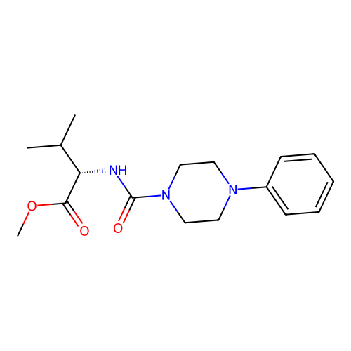 methyl N-[(4-phenylpiperazin-1-yl)carbonyl]-L-valinate structure