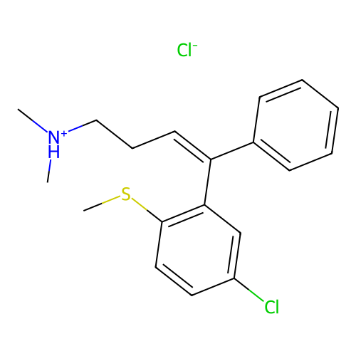 3-Butenylamine, 4-(5-chloro-2-(methylthio)phenyl)-N,N-dimethyl-4-phenyl-, hydrochloride structure