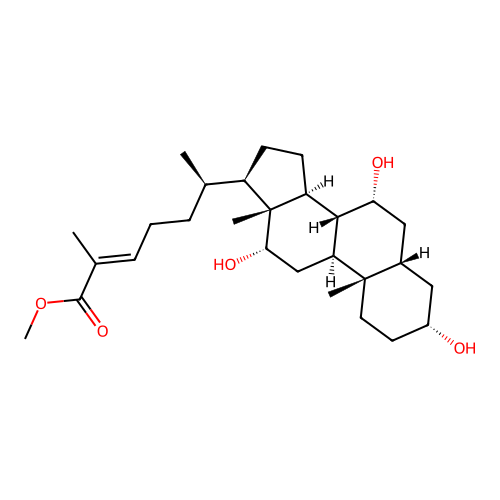 Methyl-3,7,12-trihydroxycholest-24-ene-26-oate structure