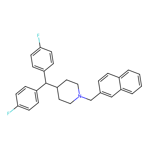 Piperidine, 4-[bis(4-fluorophenyl)methyl]-1-(2-naphthalenylmethyl)- structure