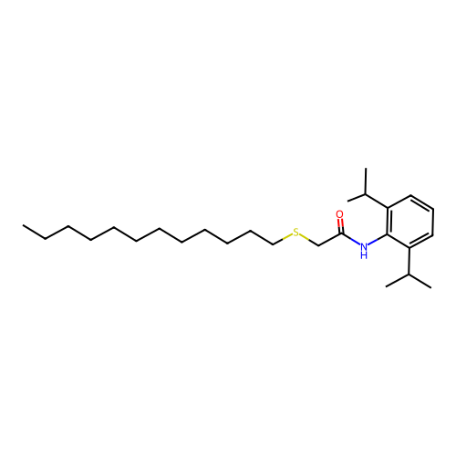 Acetamide, N-[2,6-bis(1-methylethyl)phenyl]-2-(dodecylthio)- structure